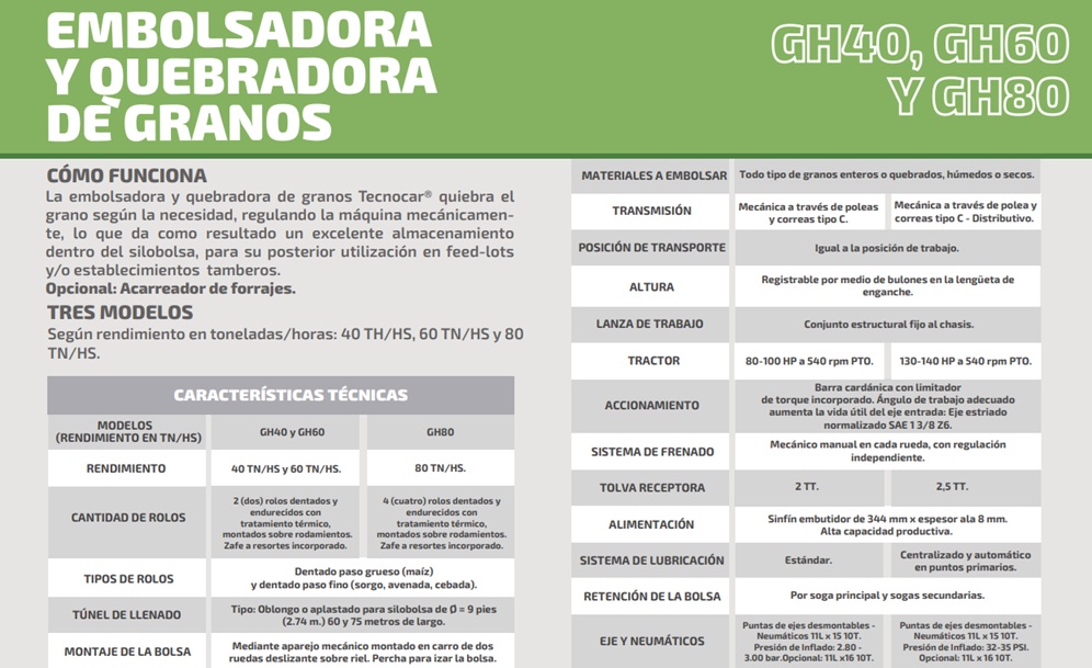 EMBUTIDORA Y QUEBRADORA DE GRANOS HÚMEDOS TECNOCAR GH40