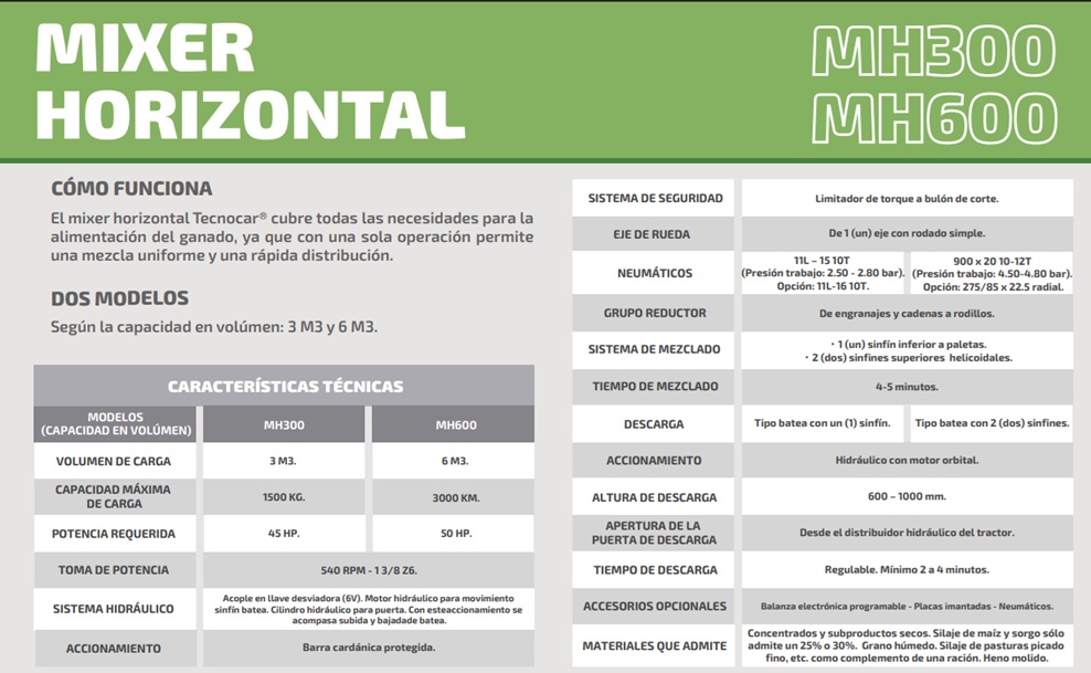 MIXER HORIZONTAL TECNOCAR MH600